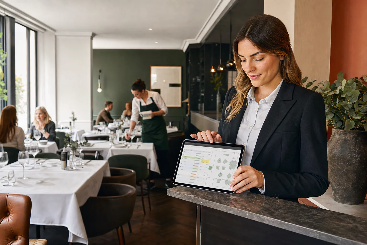 A booking workspace used on a tablet during customer service